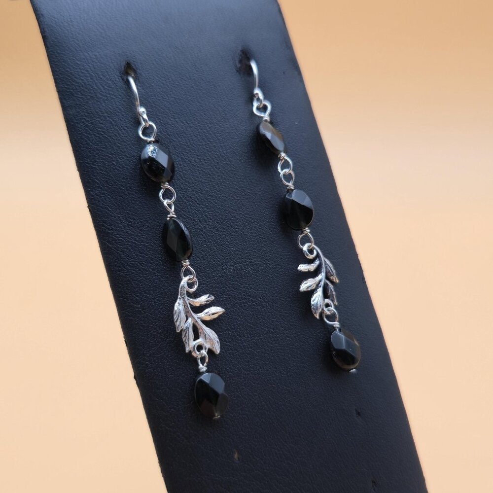 Sterling Silver Semi Translucent Stone Nature Dangle Earrings A5301 - Picture 2 of 4